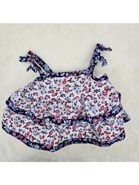 Janie and Jack Floral Sleeveless Tiered Top Infant 3-6 months
